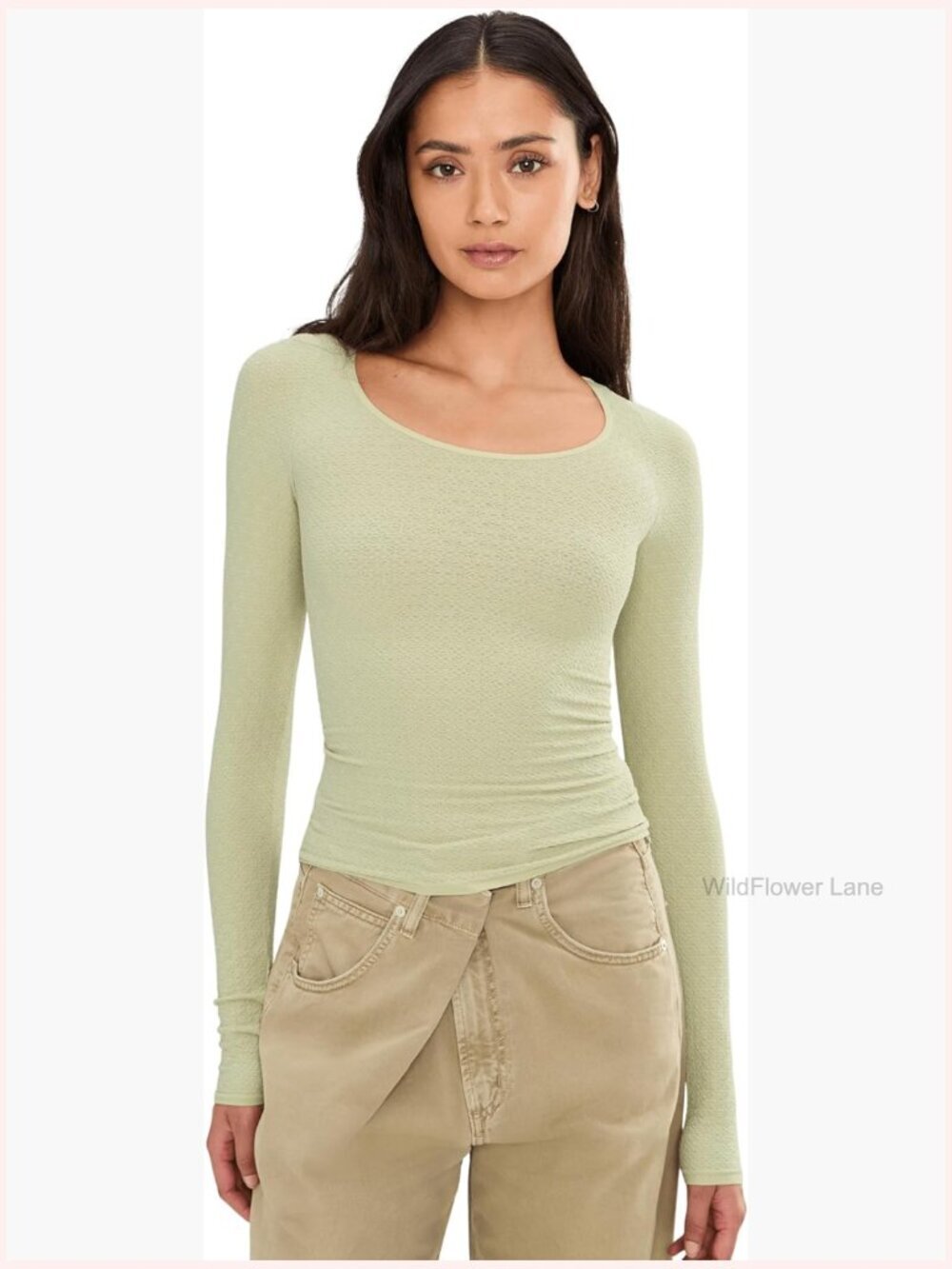 Long Sleeve Crew Neck T-Shirt Classic Fit Pullover Cotton Blend